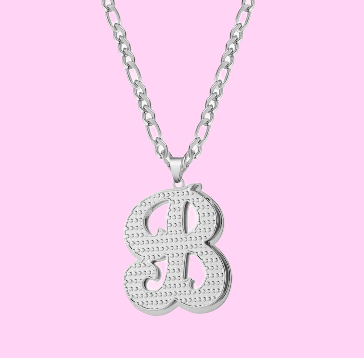 3D Two Tone Initial Necklace