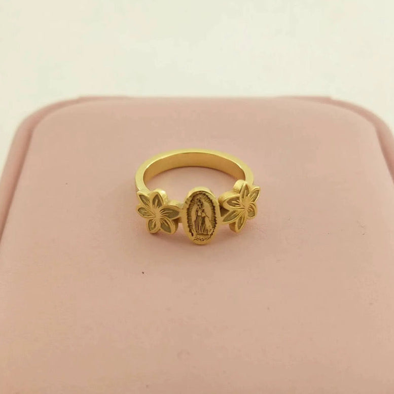 Virgencita Plumeria Ring