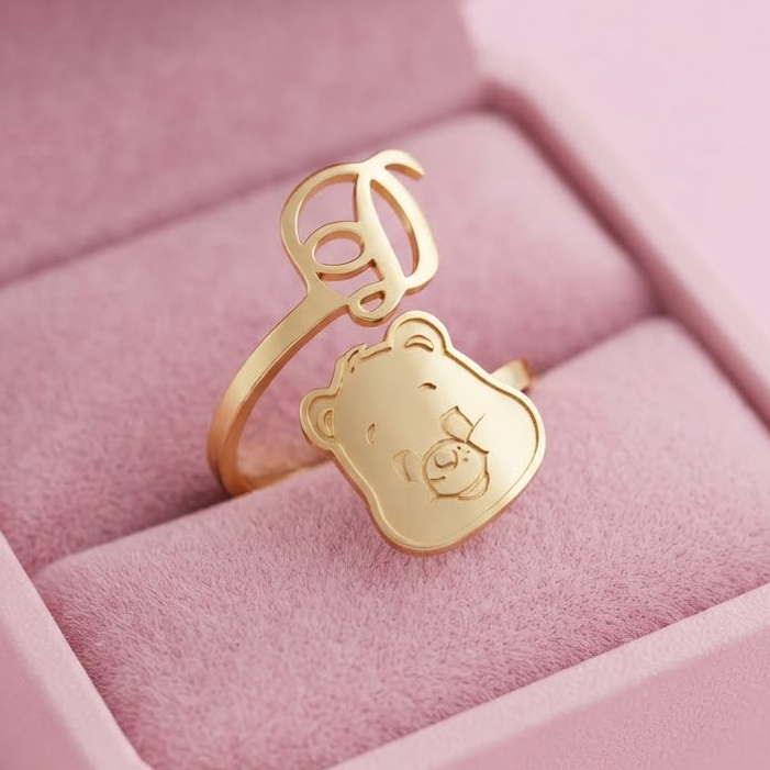 Care Bear Custom Initial Ring