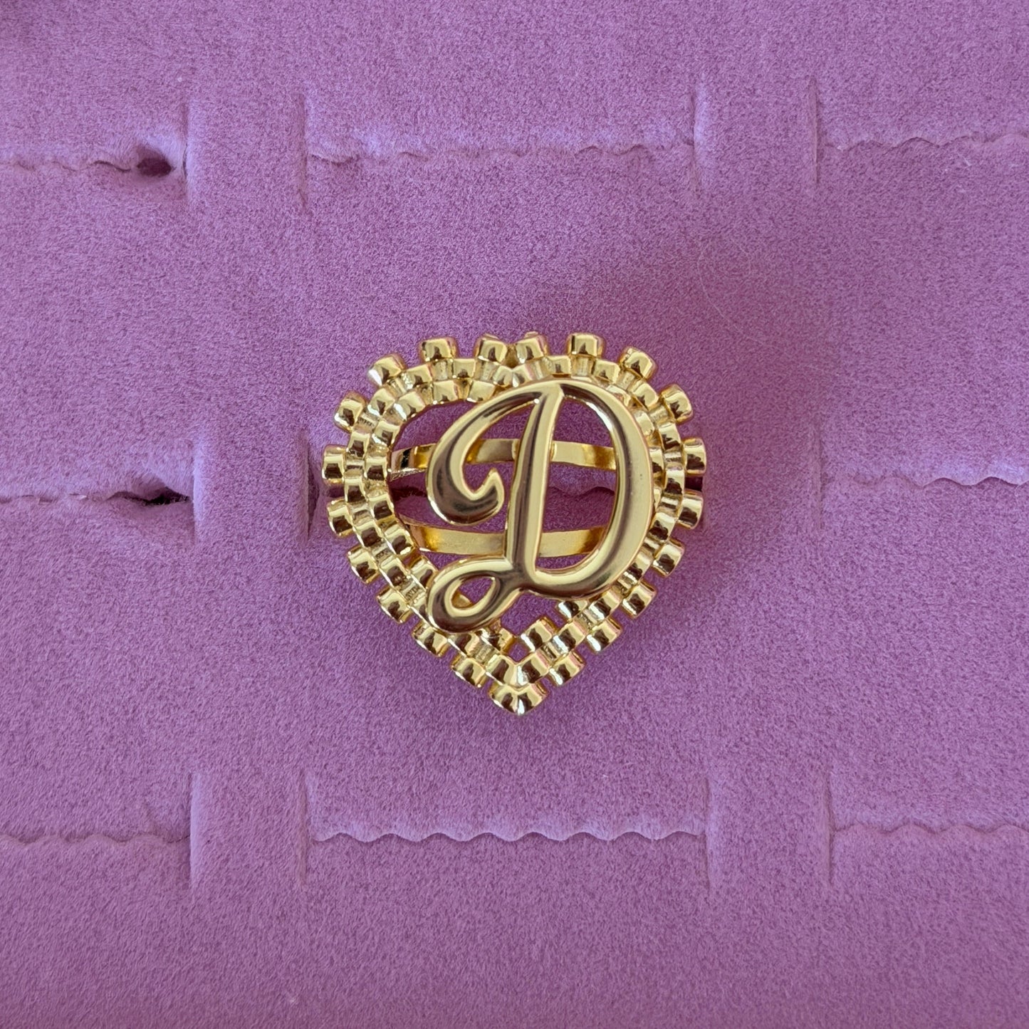 Rolex Heart Initial Custom Ring