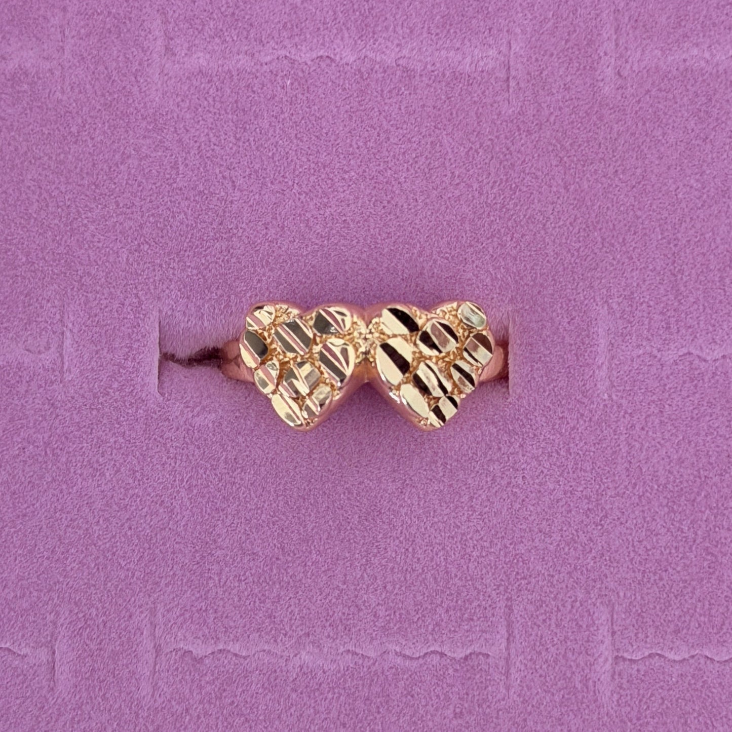 Double Nugget Heart Ring