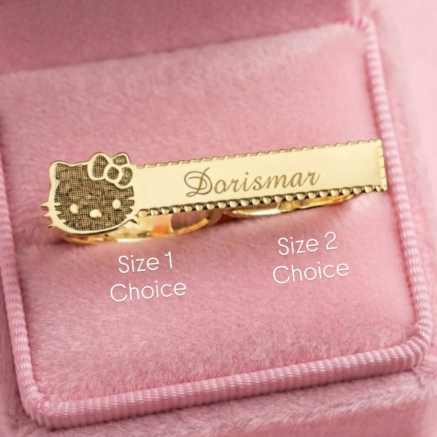 Hello Kitty Two Finger Custom Ring