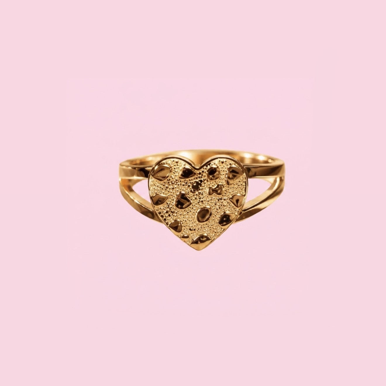 Custom Heart Nugget Ring