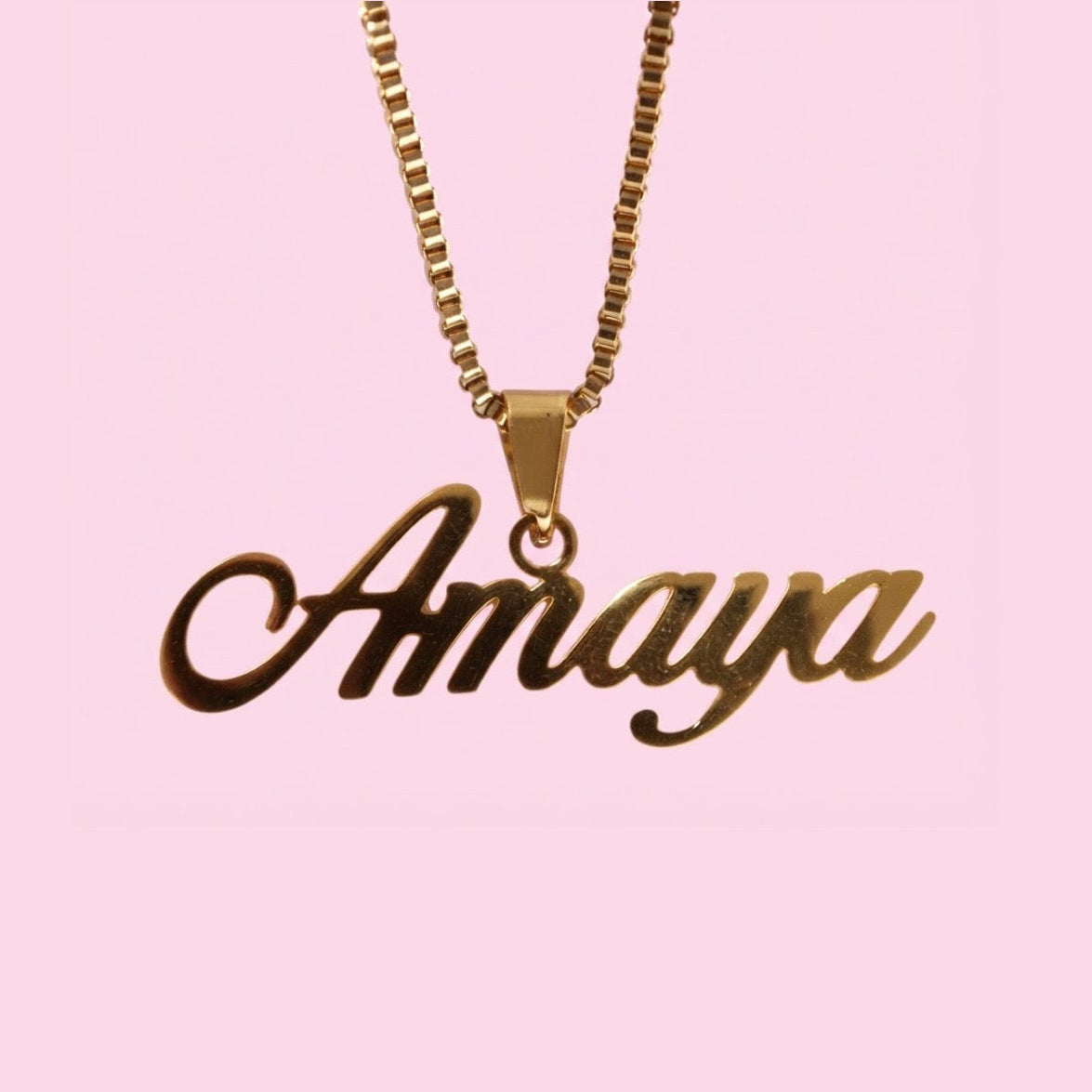 Simple Cursive Pendant Nameplate Necklace