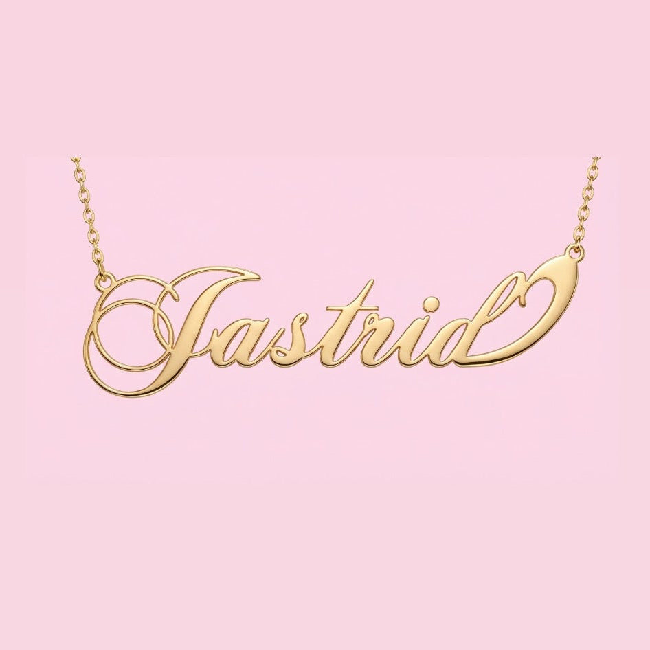 Cursive Simple Nameplate Necklace