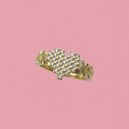 Heart Pixel Rolex Ring