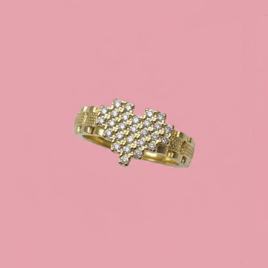 Heart Pixel Rolex Ring