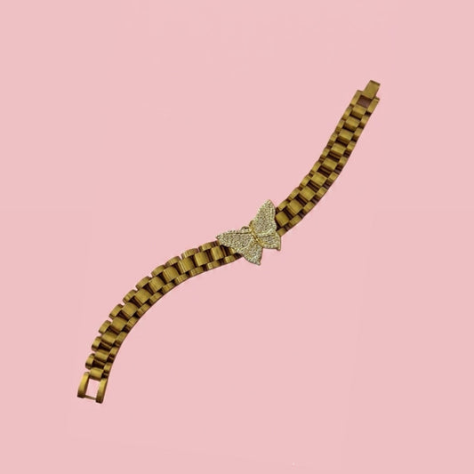 Pink Butterfly Rolex Bracelet