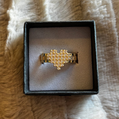Heart Pixel Rolex Ring