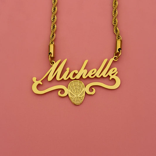 Spiderman Nameplate Necklace