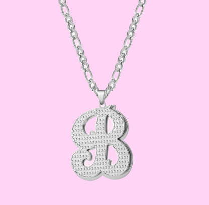 3D Two Tone Initial Necklace