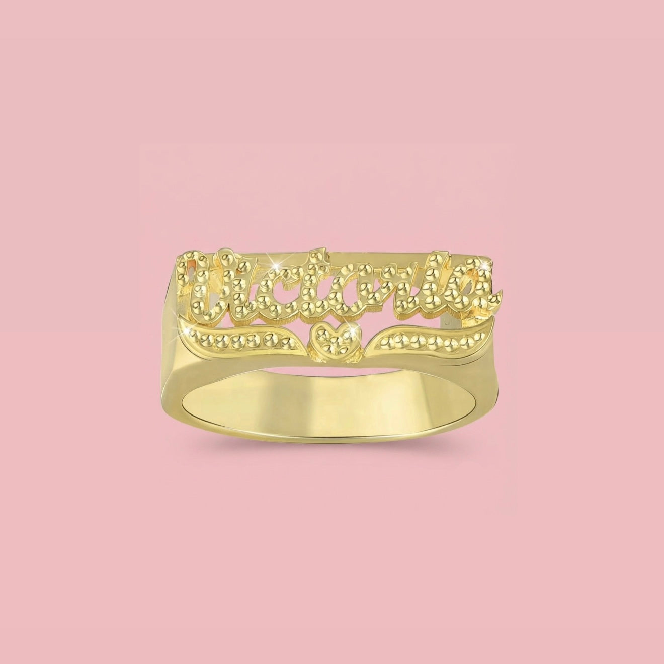 Heart Name Ring