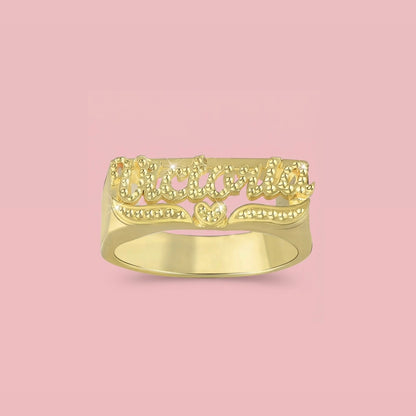 Heart Name Ring