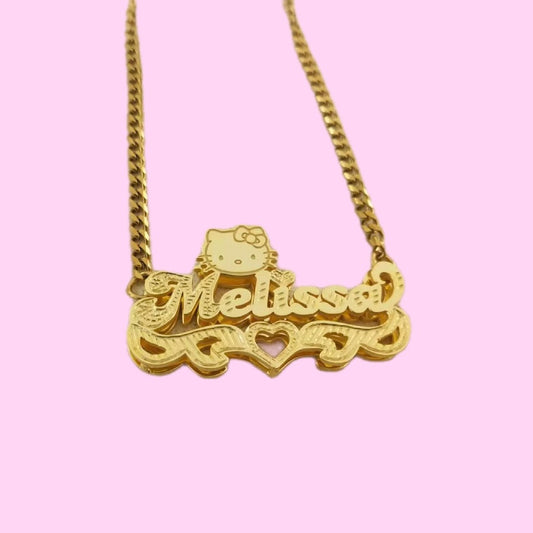 Hello Kitty 3D Nameplate Necklace