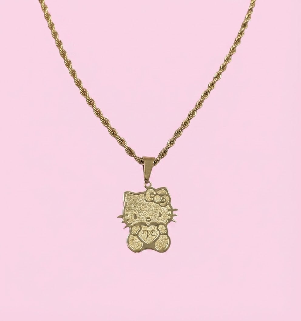Hello Kitty Heart Initial Custom Necklace