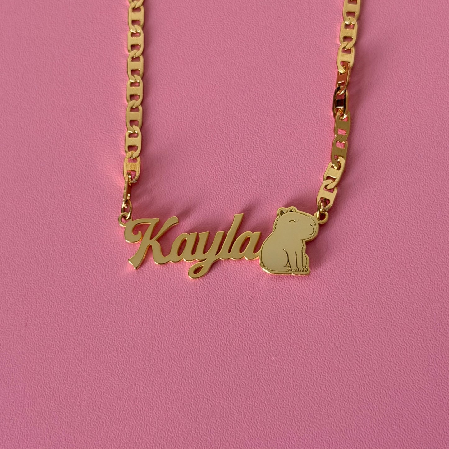 Capybara Nameplate Necklace