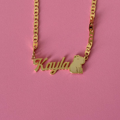 Capybara Nameplate Necklace