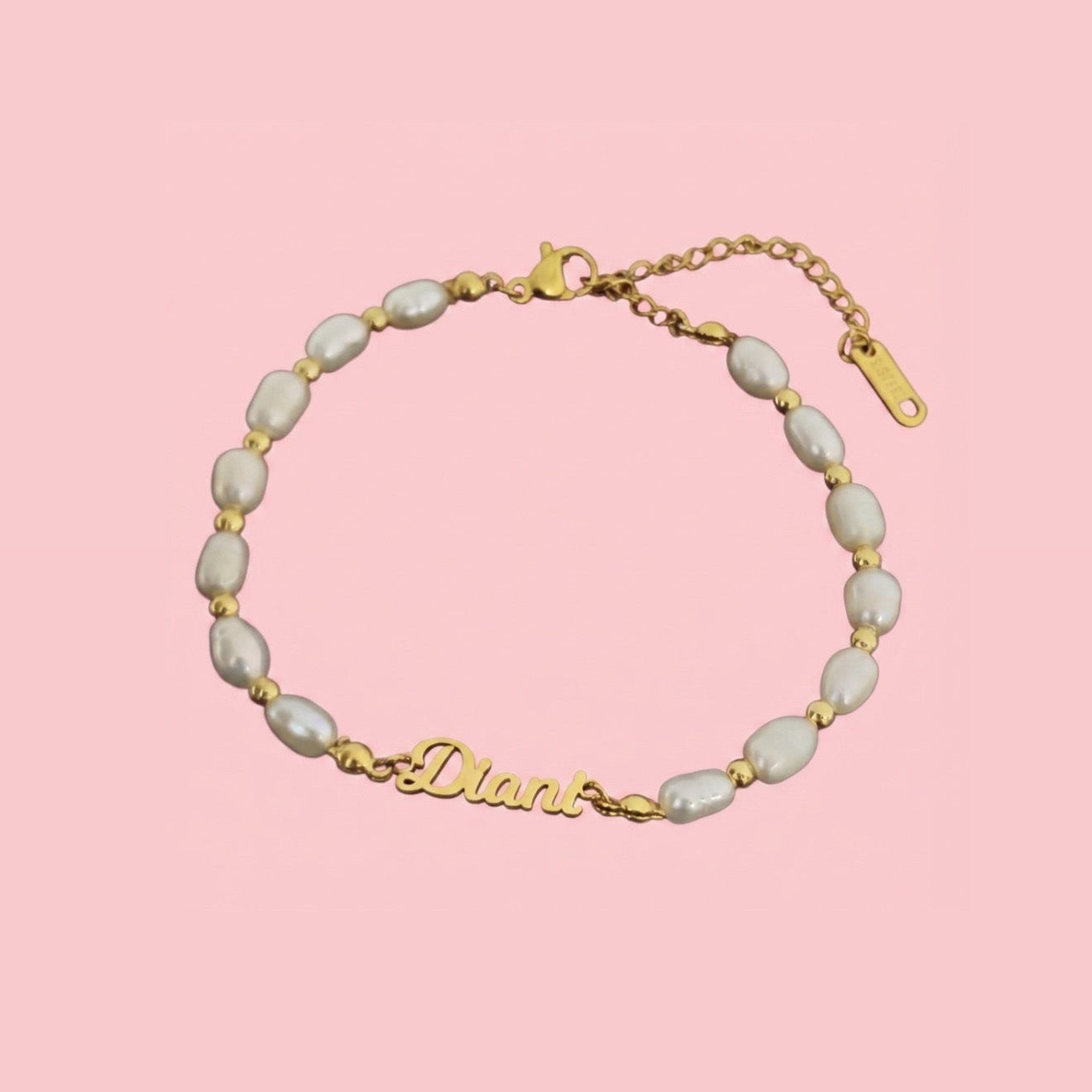 Pearl Nameplate Bracelet