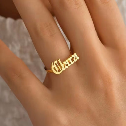 Custom Name Ring Adjustable