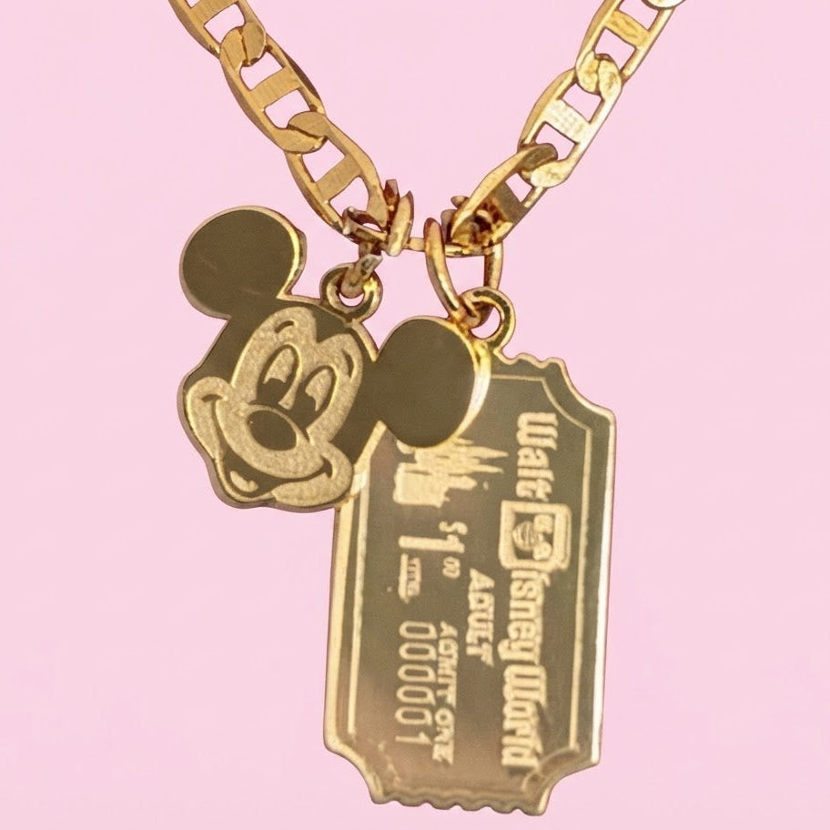 Mickey Mouse x Ticket Pass Custom Necklace