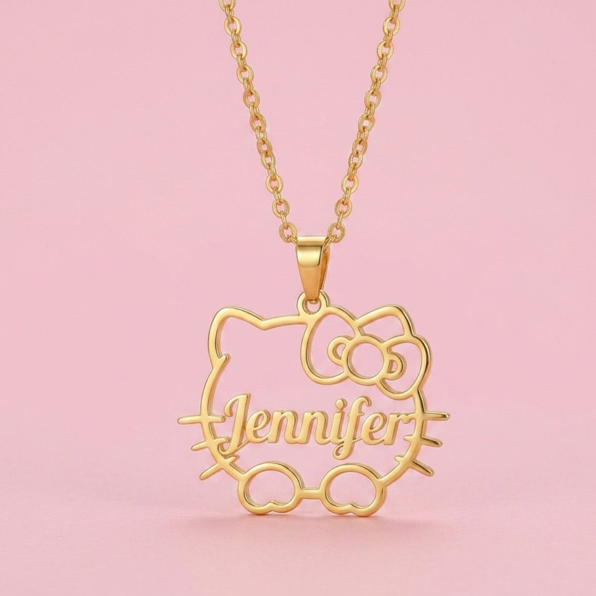 Hello Kitty Face Custom Necklace