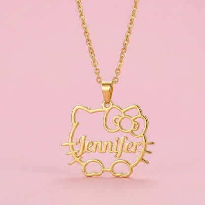 Hello Kitty Face Custom Necklace