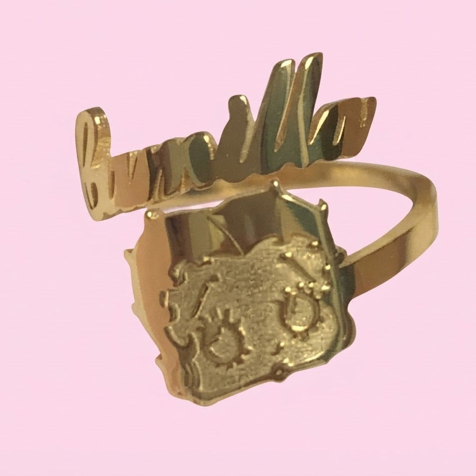 Betty Boop Custom Name Ring