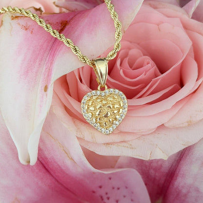 Bedazzled Heart Nugget Necklace