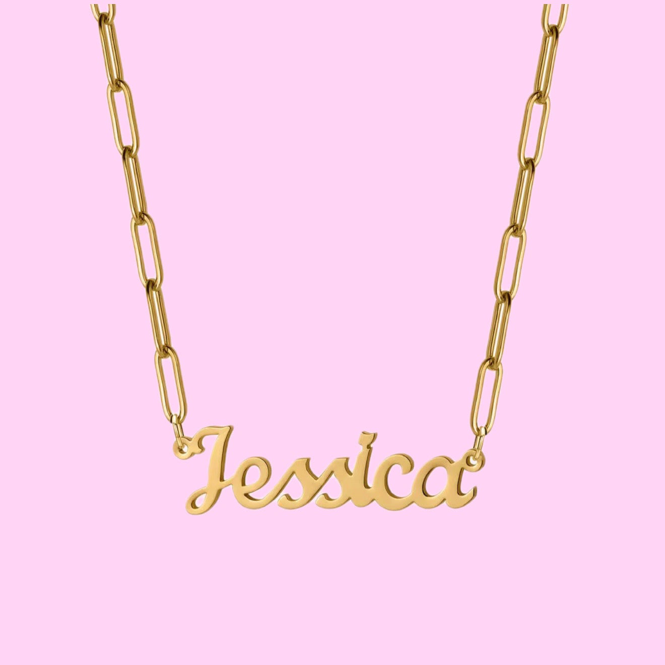 Paperclip Nameplate Necklace