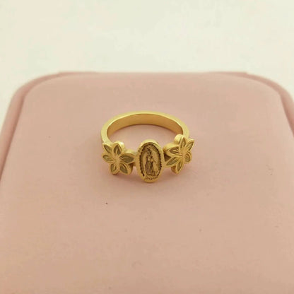 Virgencita Plumeria Ring