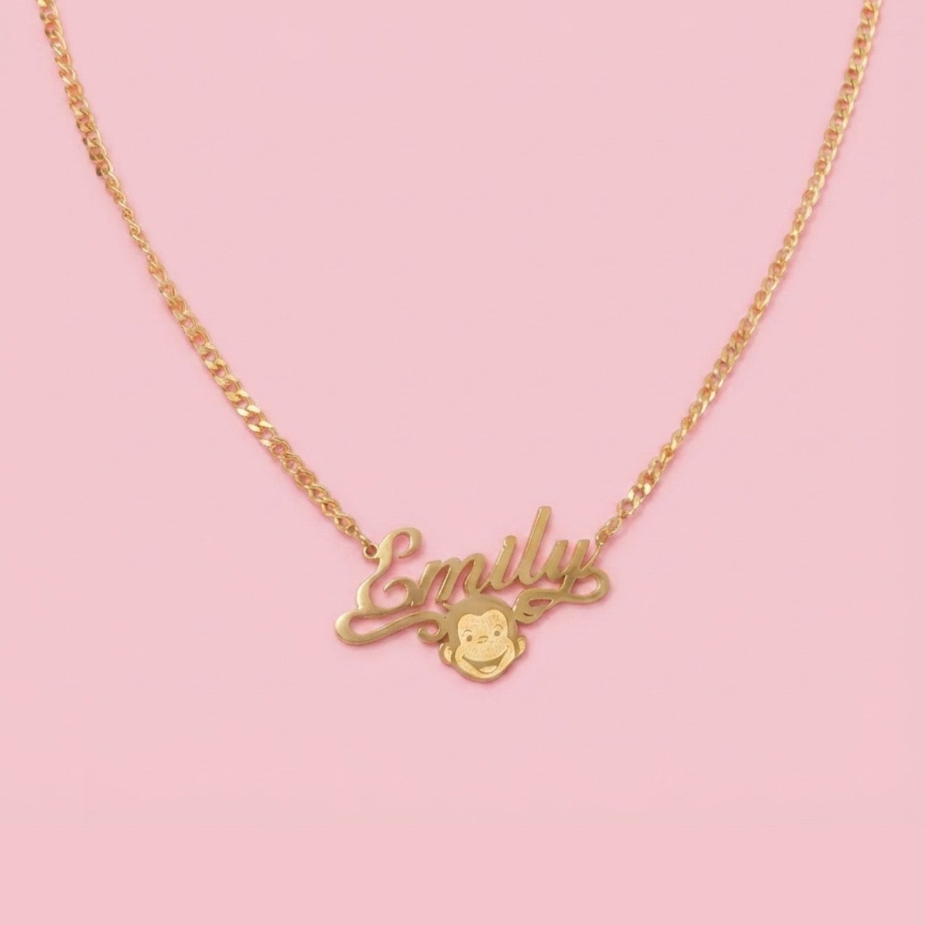 Curious George Nameplate Necklace