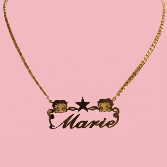 Betty Boop Star Nameplate Necklace