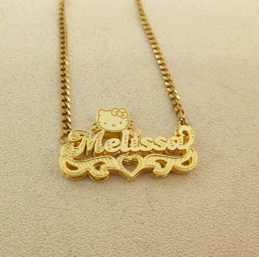 Hello Kitty 3D Nameplate Necklace