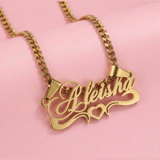 Open Heart Name Plate