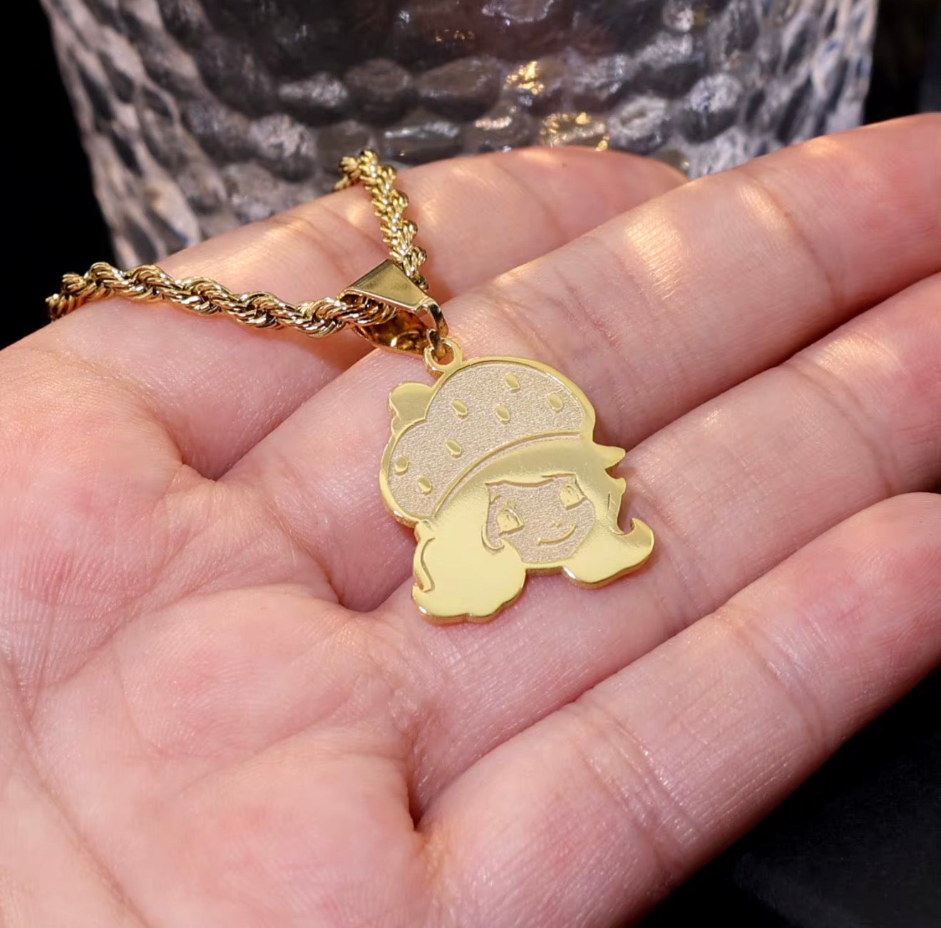 Strawberry Shortcake Face Necklace