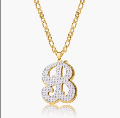 3D Two Tone Initial Necklace