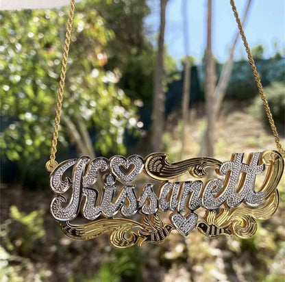 3D Heart Nameplate Two Color