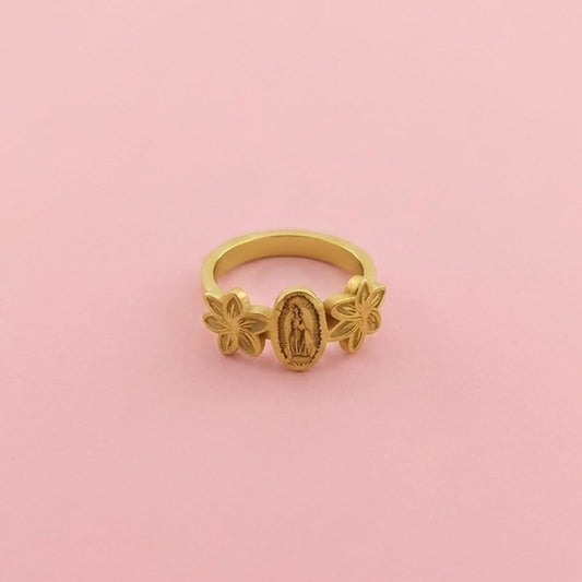 Virgencita Plumeria Ring