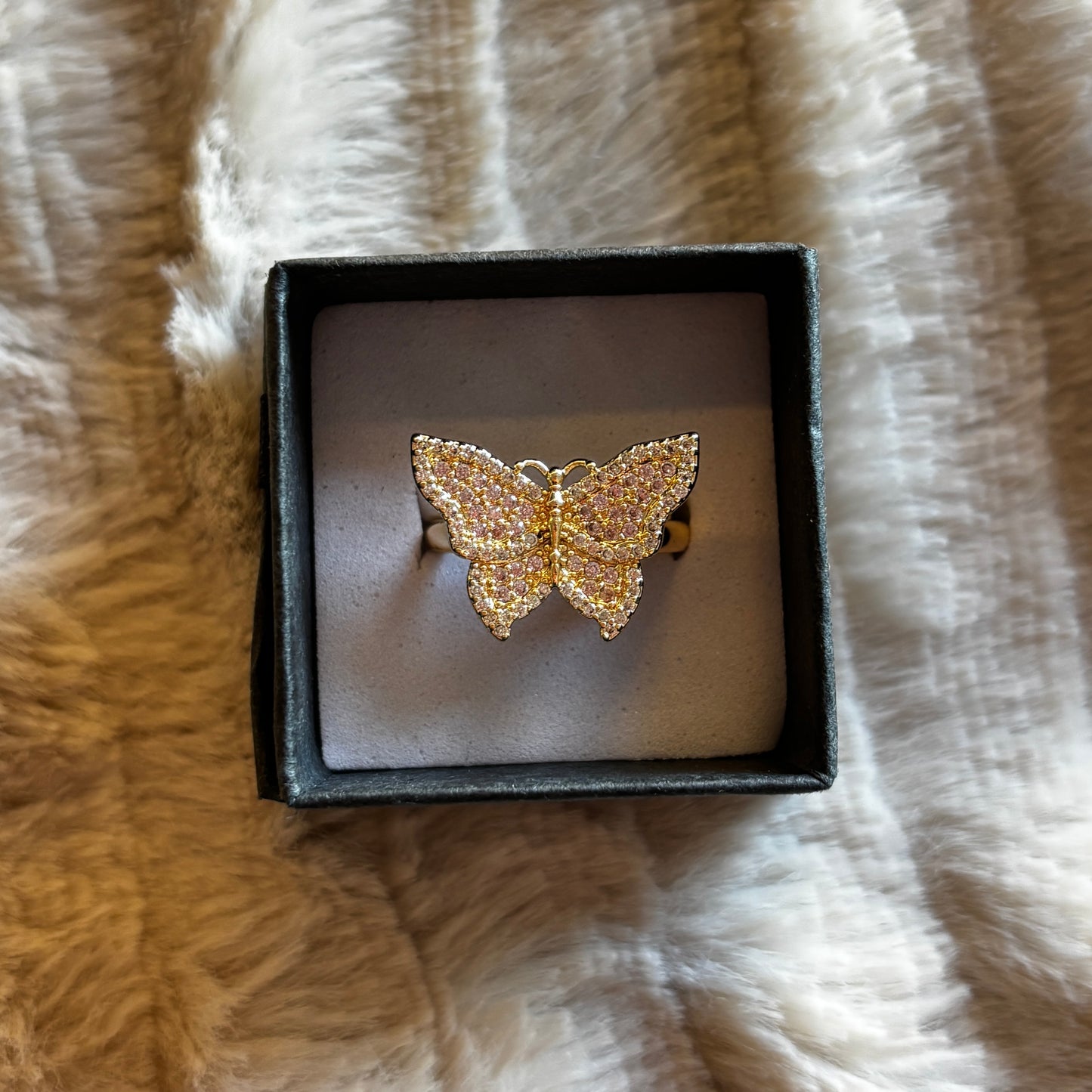 Pink Butterfly Ring