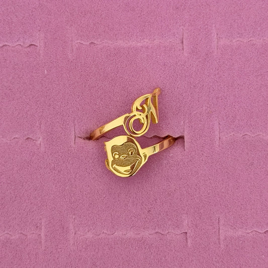 Curious George Initial Custom Ring