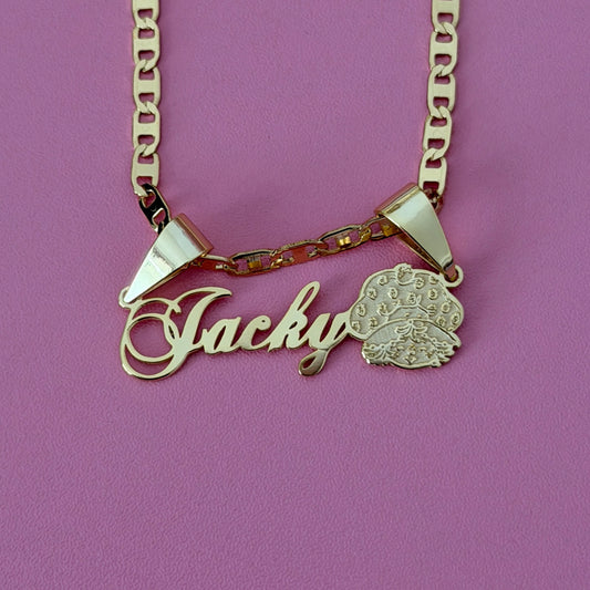 Strawberry Girl Nameplate Necklace