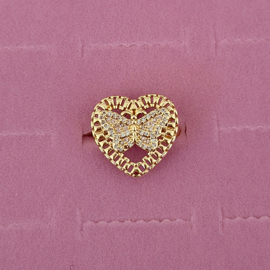 Pink Butterfly Rolex Ring