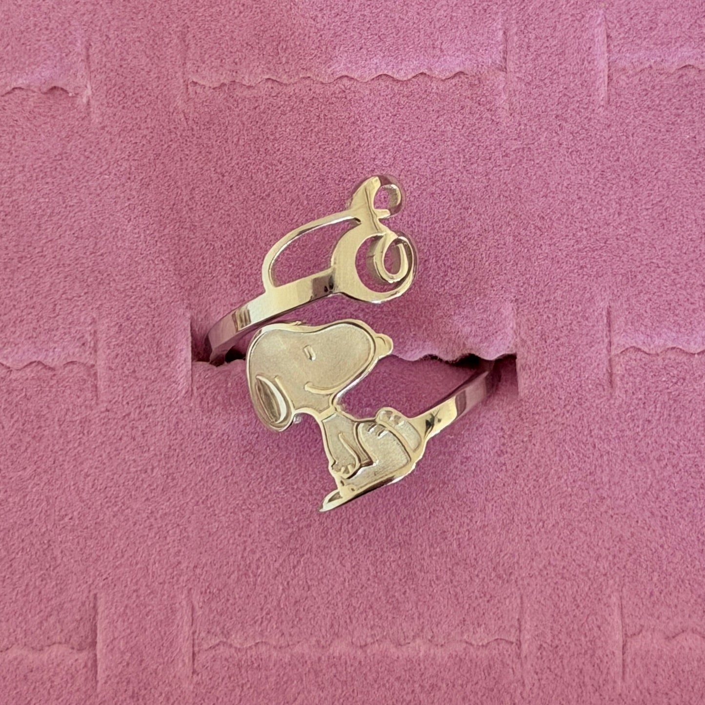 Snoopy Initial Custom Ring
