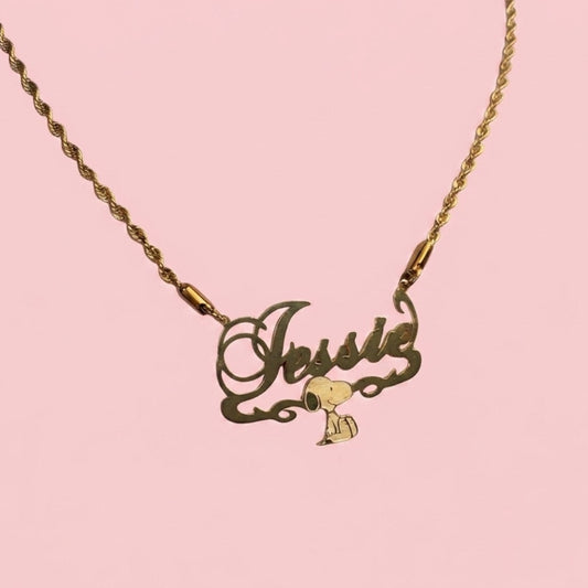 Snoopy Nameplate Necklace