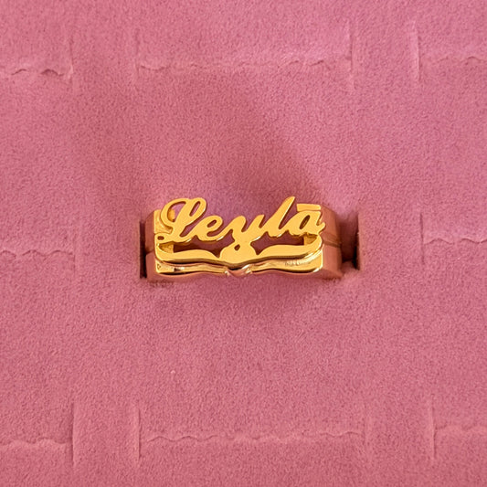 Heart Custom Name Ring