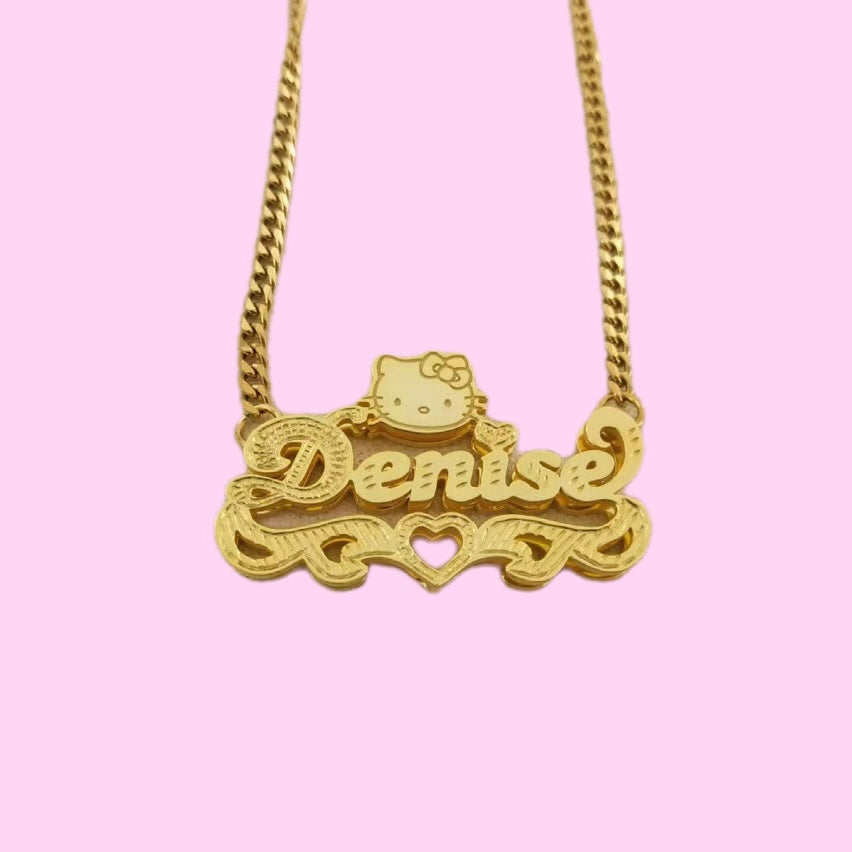 Hello Kitty 3D Nameplate Necklace