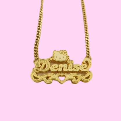 Hello Kitty 3D Nameplate Necklace