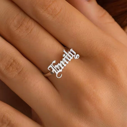 Custom Name Ring Adjustable