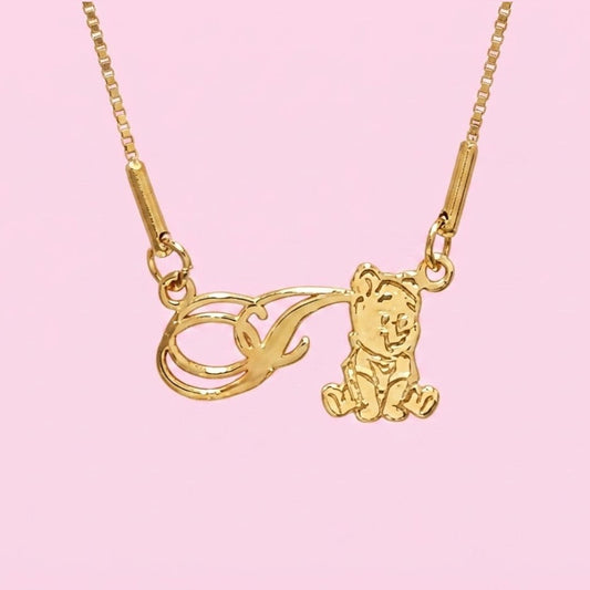 Winnie the Pooh Initial Necklace