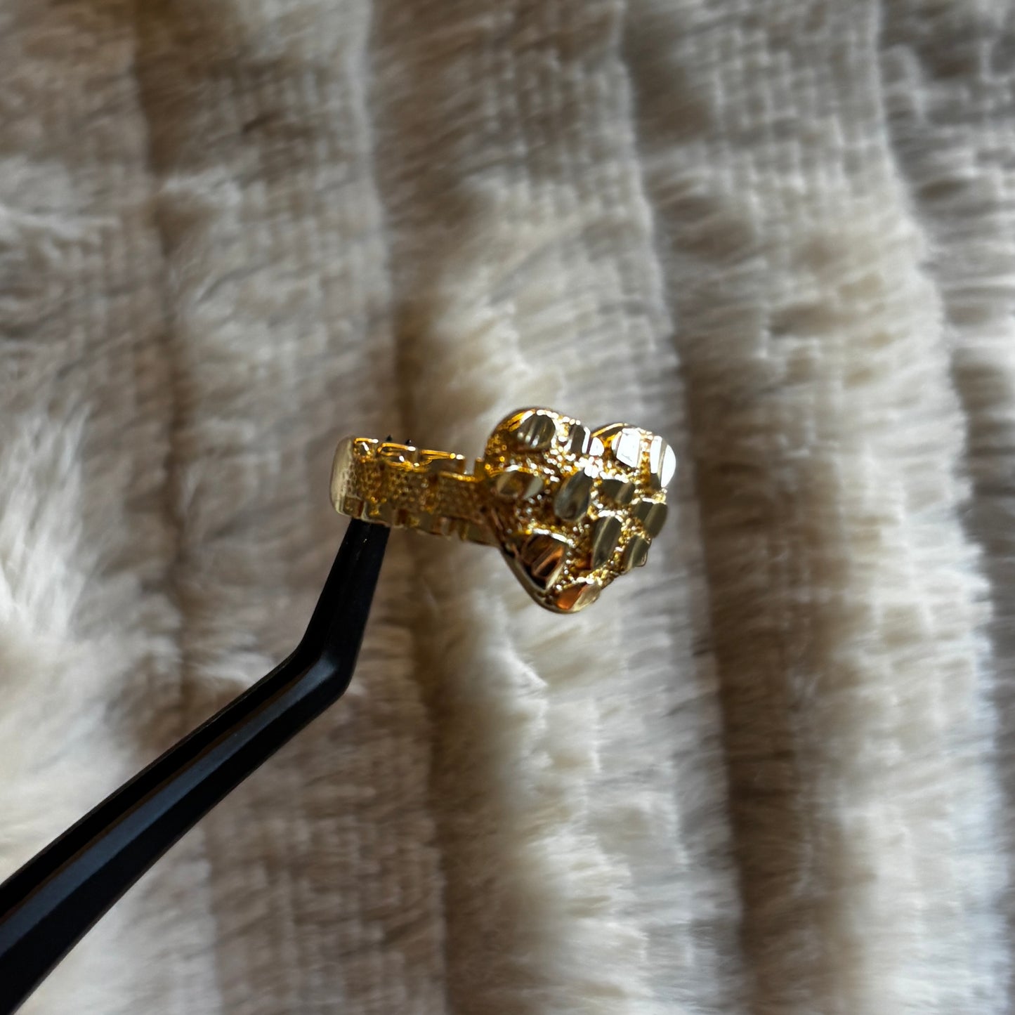 Heart Diamond Cut Nugget Rolex Ring